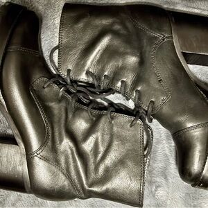 SCHUTZ Black Block Sole Lace Up Boots